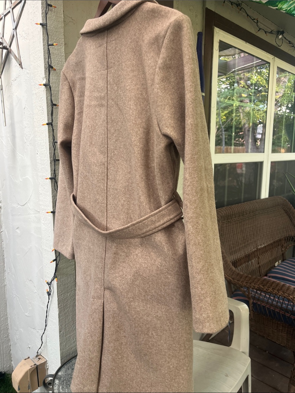 Love For Humanity NWT Black Label Wool-Like Midi Trench Coat Mauve M 22” p2p - Picture 11 of 17